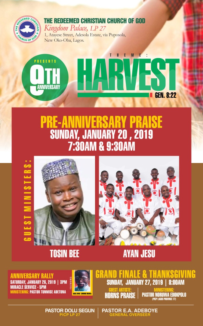 RCCG Kingdom Palace 9th Anniversary Celebration